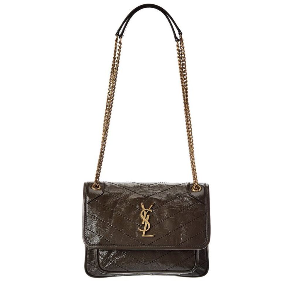 Saint Laurent Niki Leather Shoulder Bag, Green